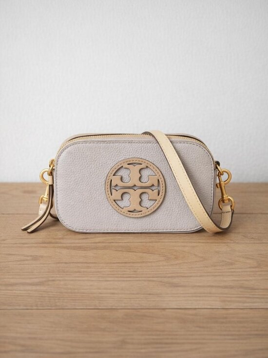 Tory Burch Handbags - Tory Burch Mini Miller Colorblock Leather Crossbody Bag - Bay Gray Multi